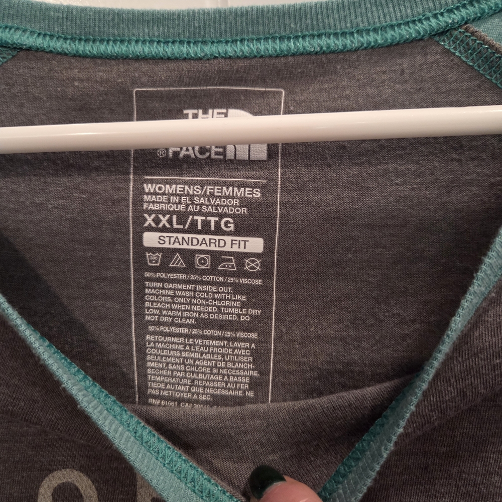 The North Face Gray and Teal Bear Graphic Shirt - Picture 2 of 2